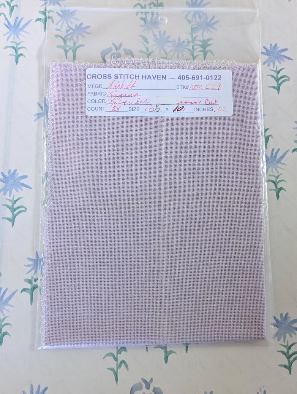 Wichelt Lavender Purple 28 Count Lugana Evenweave Fabric NEW Cross Stitch DIY